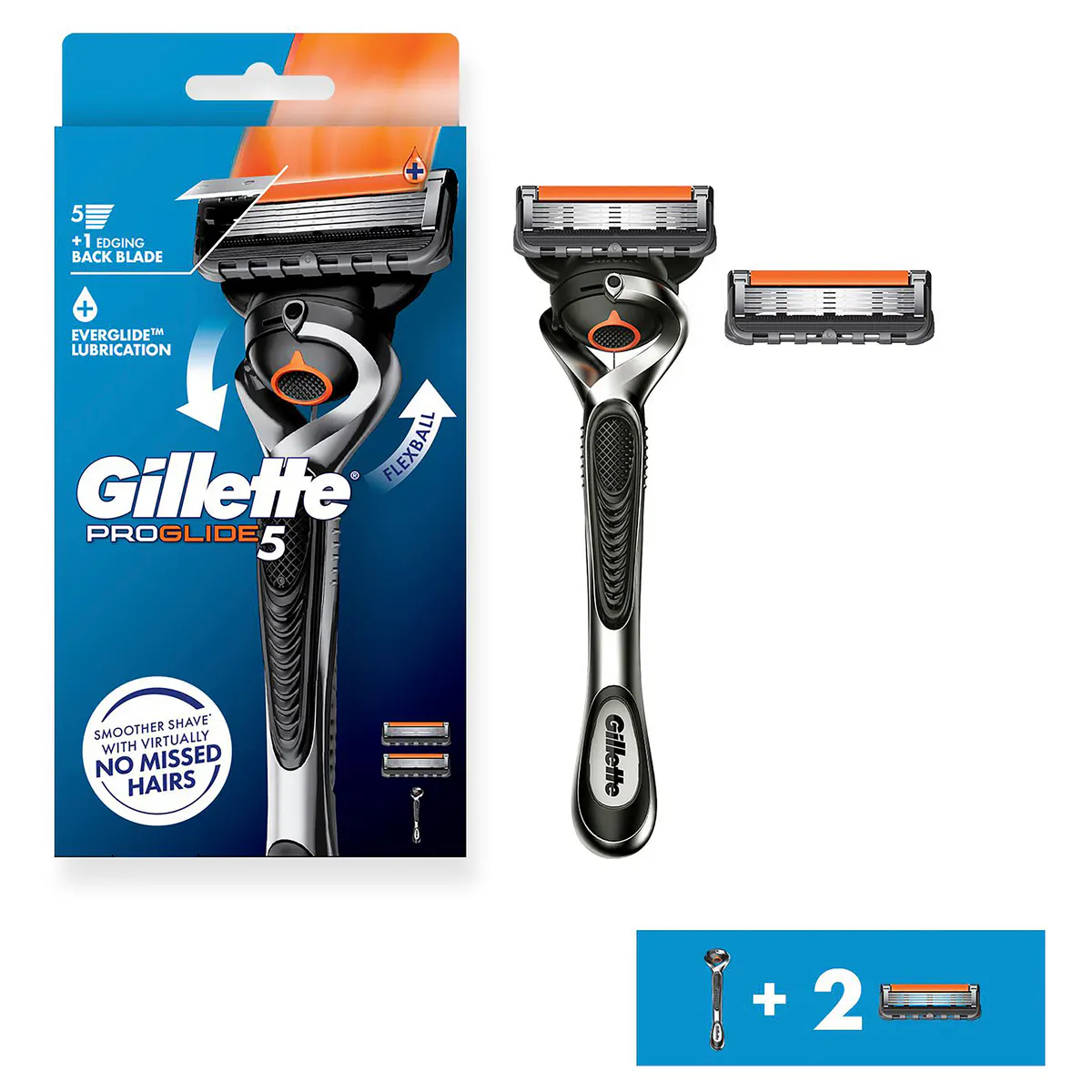 Gillette ProGlide FlexBall Handle + 2 Blade Refills, view 2