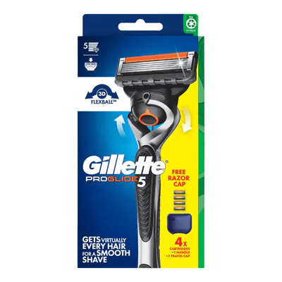 Gillette ProGlide FlexBall Handle + 4 Blade Refills