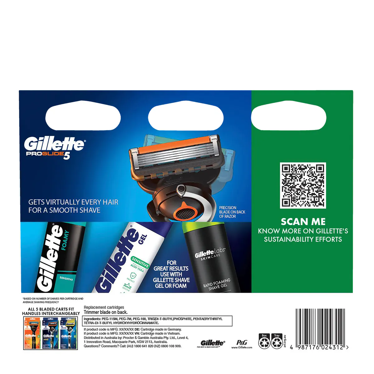Gillette ProGlide FlexBall Razor Blades Refills 8pk, view 2