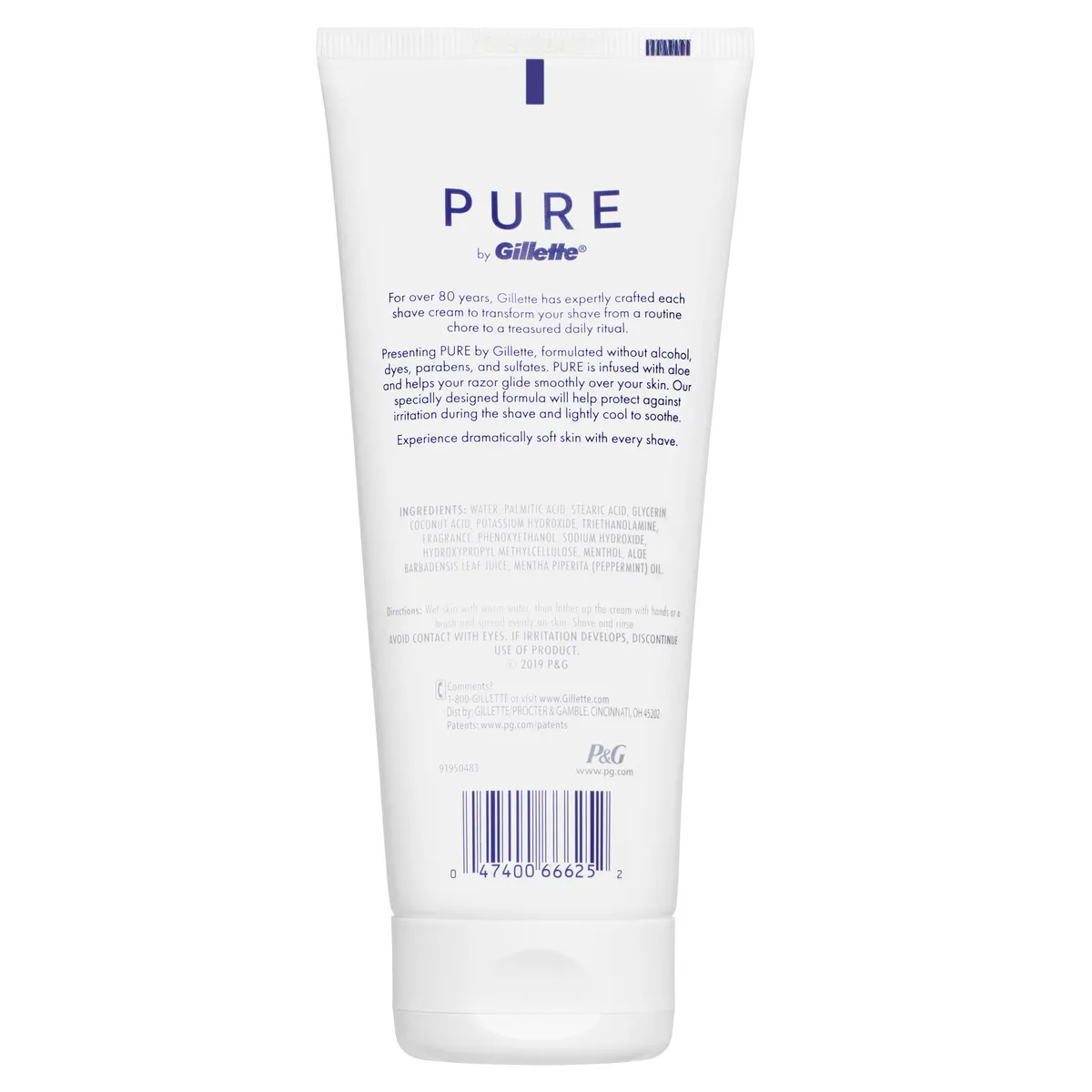 Gillette PURE Shaving Cream For Men 170g, view 5