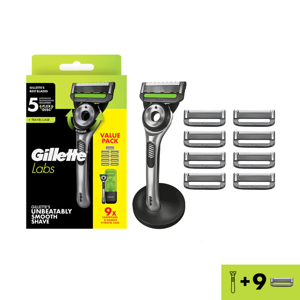 GilletteLabs Razor Handle + 9 Blade Refills, view 2