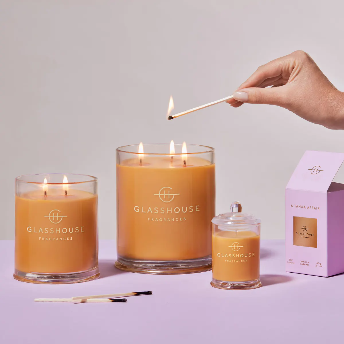 Glasshouse Fragrances A TAHAA AFFAIR Candle 380g, view 3
