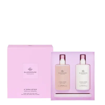 Glasshouse Fragrances A TAHAA AFFAIR Hand Wash, Hand Lotion & Tray 450ml