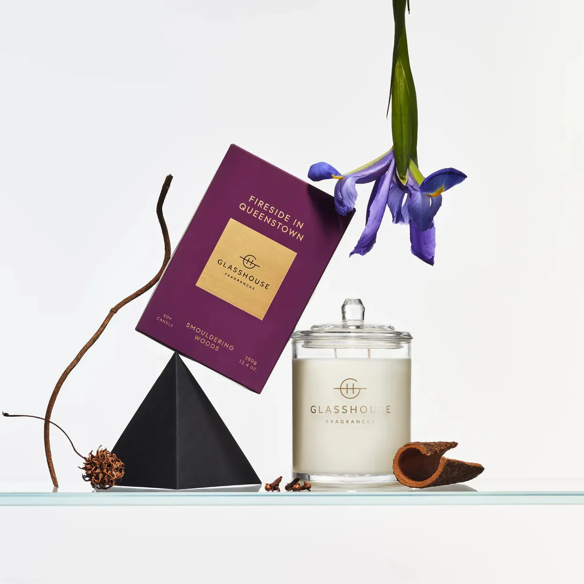 Glasshouse Fragrances FIRESIDE IN QUEENSTOWN Candle 380g, view 2