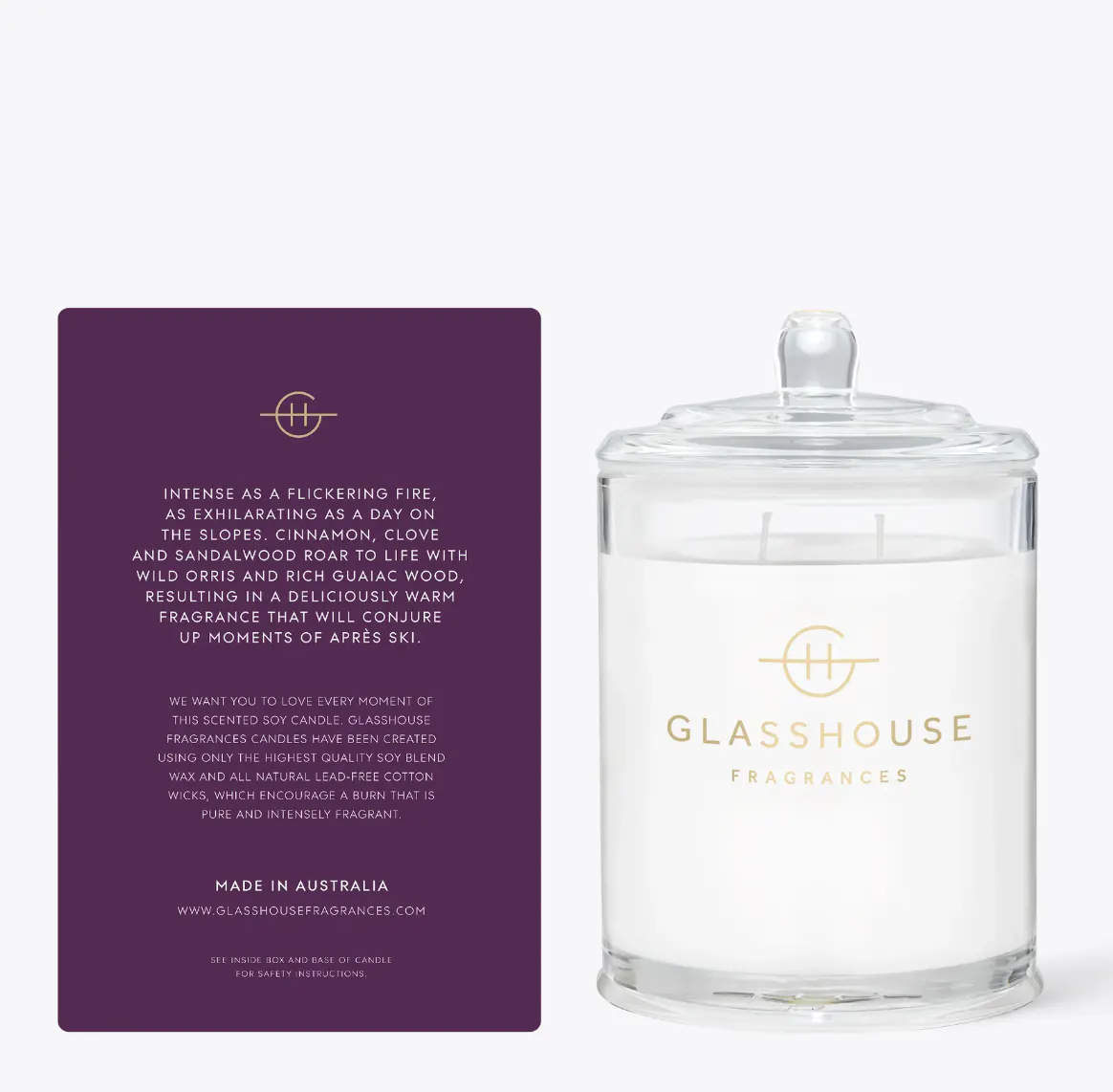 Glasshouse Fragrances FIRESIDE IN QUEENSTOWN Candle 380g, view 3