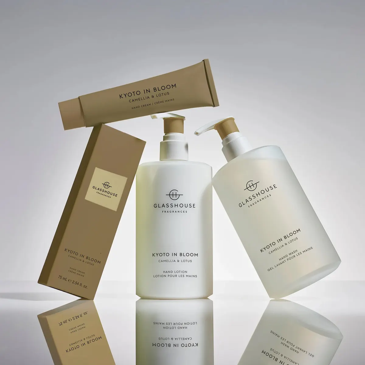 Glasshouse Fragrances KYOTO IN BLOOM Hand Wash, Hand Lotion & Tray 450ml, view 4