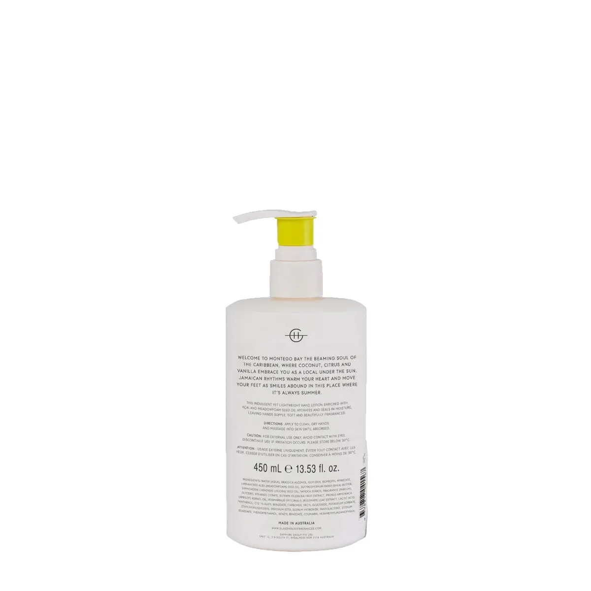 Glasshouse Fragrances MONTEGO BAY RHYTHM Hand Lotion 450ml, view 4