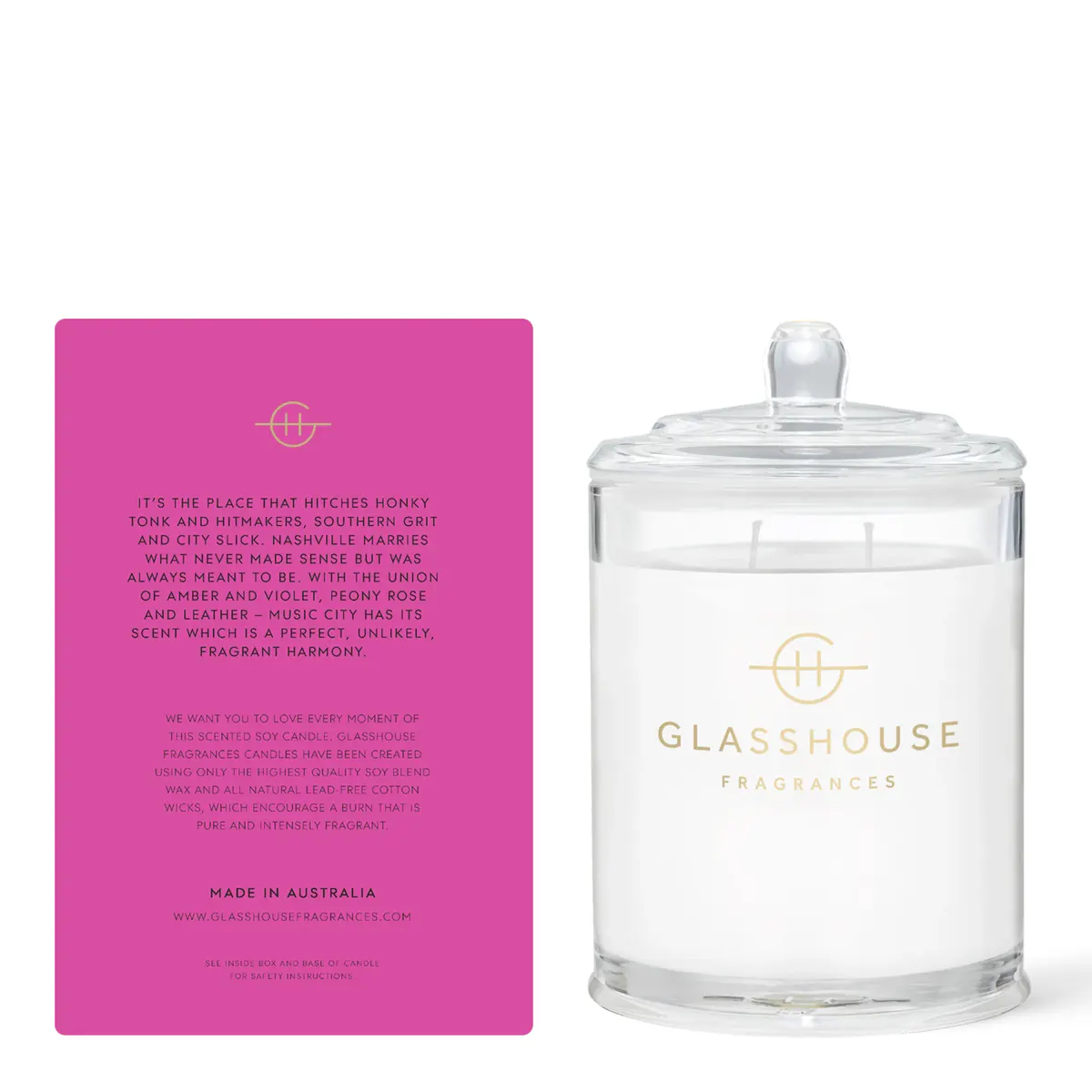 Glasshouse Fragrances MUSIC CITY MAGIC Candle 380g, view 3