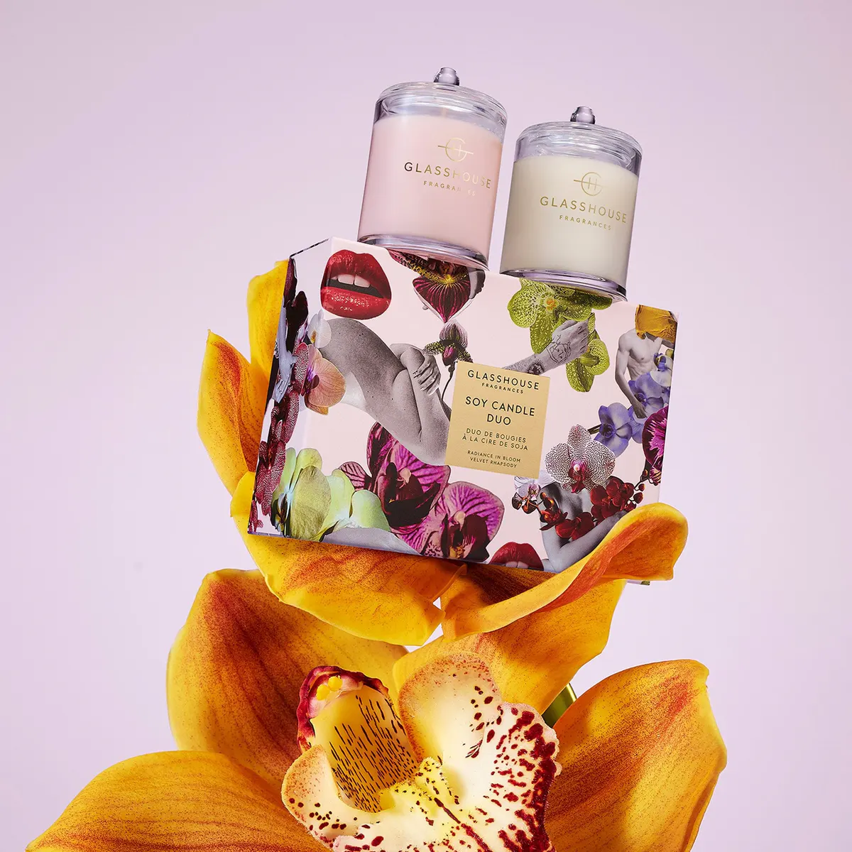 Glasshouse Fragrances RADIANCE IN BLOOM & VELVET RHAPSODY Candle Duo Pack, view 2