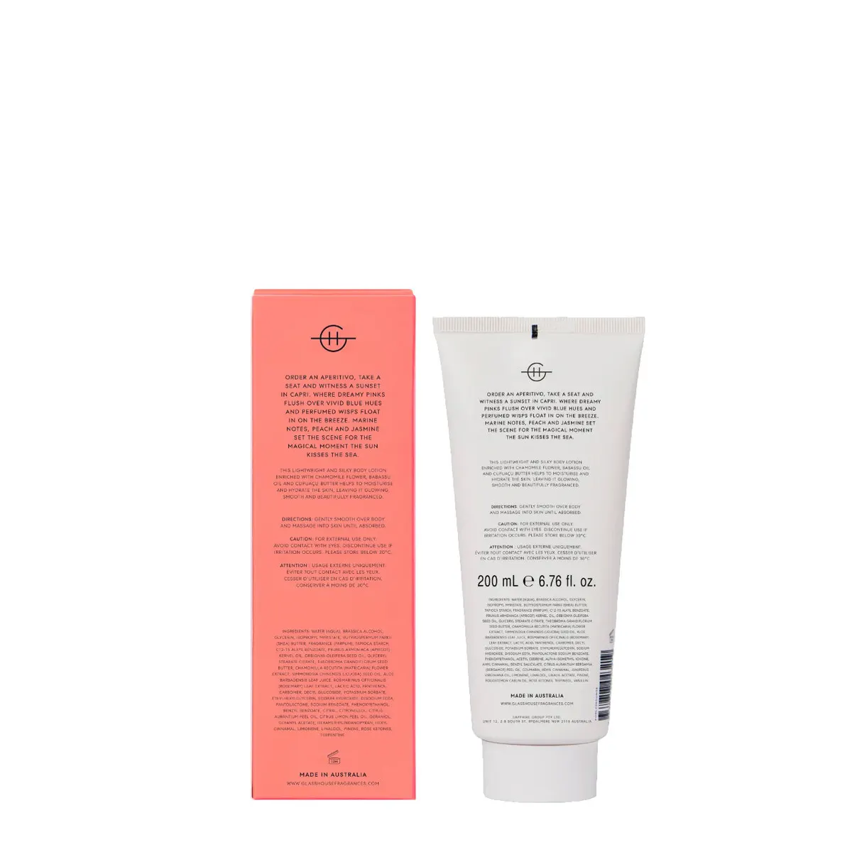 Glasshouse Fragrances SUNSETS IN CAPRI Body Lotion 200ml, view 4