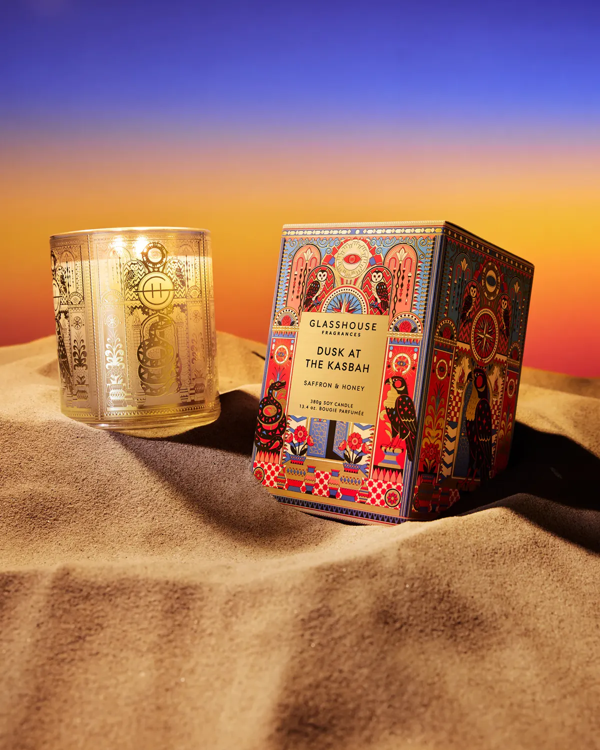 Glasshouse Fragrances WINTER Dusk At The Casbah Candle 380g, view 3