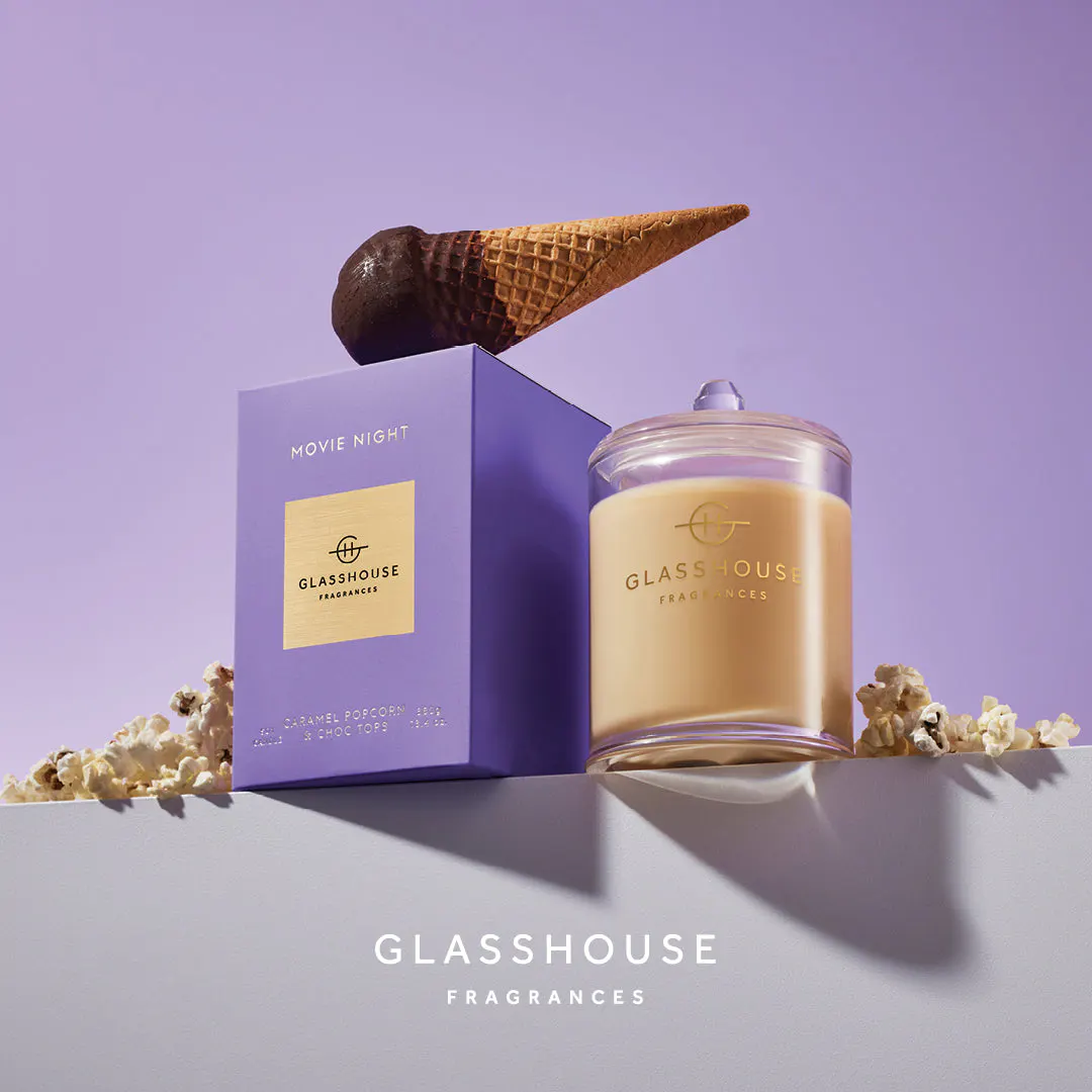 Glasshouse Fragrances MOVIE NIGHT Candle 380g, view 2