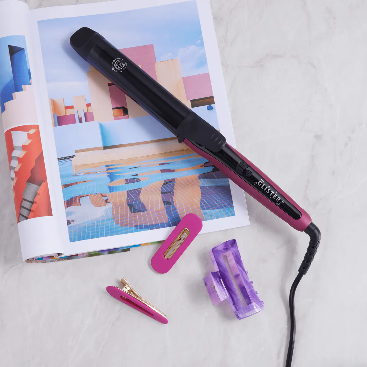 Glister Digital Clip Curler Sangria 32mm, view 5