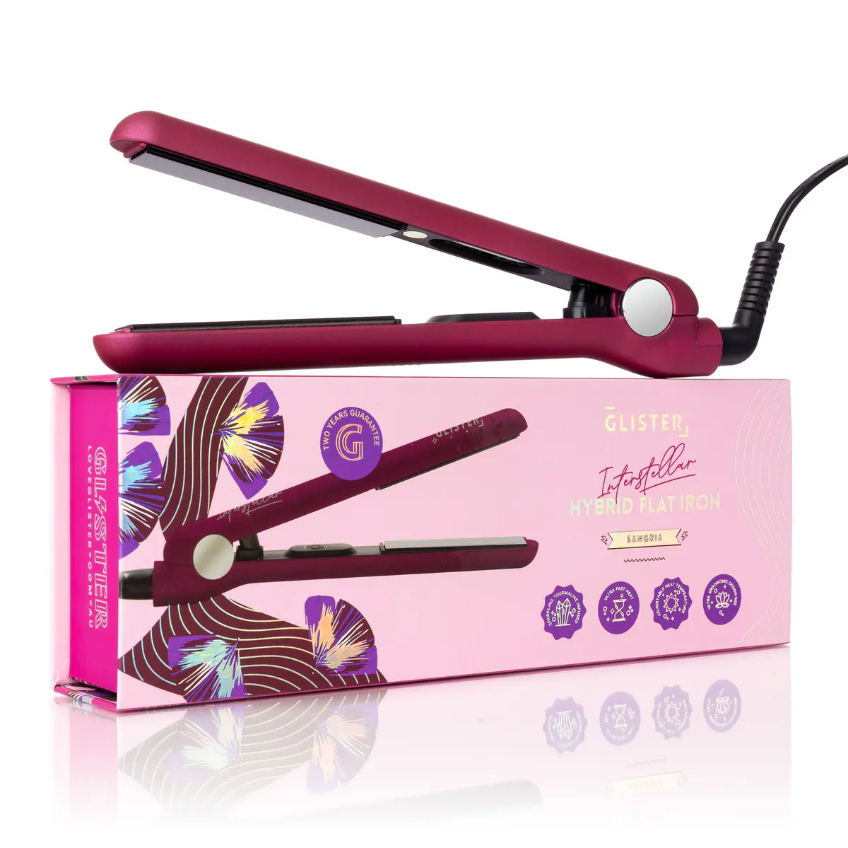 Glister Midi-Hybrid Sangria Flat Iron 22mm, view 2