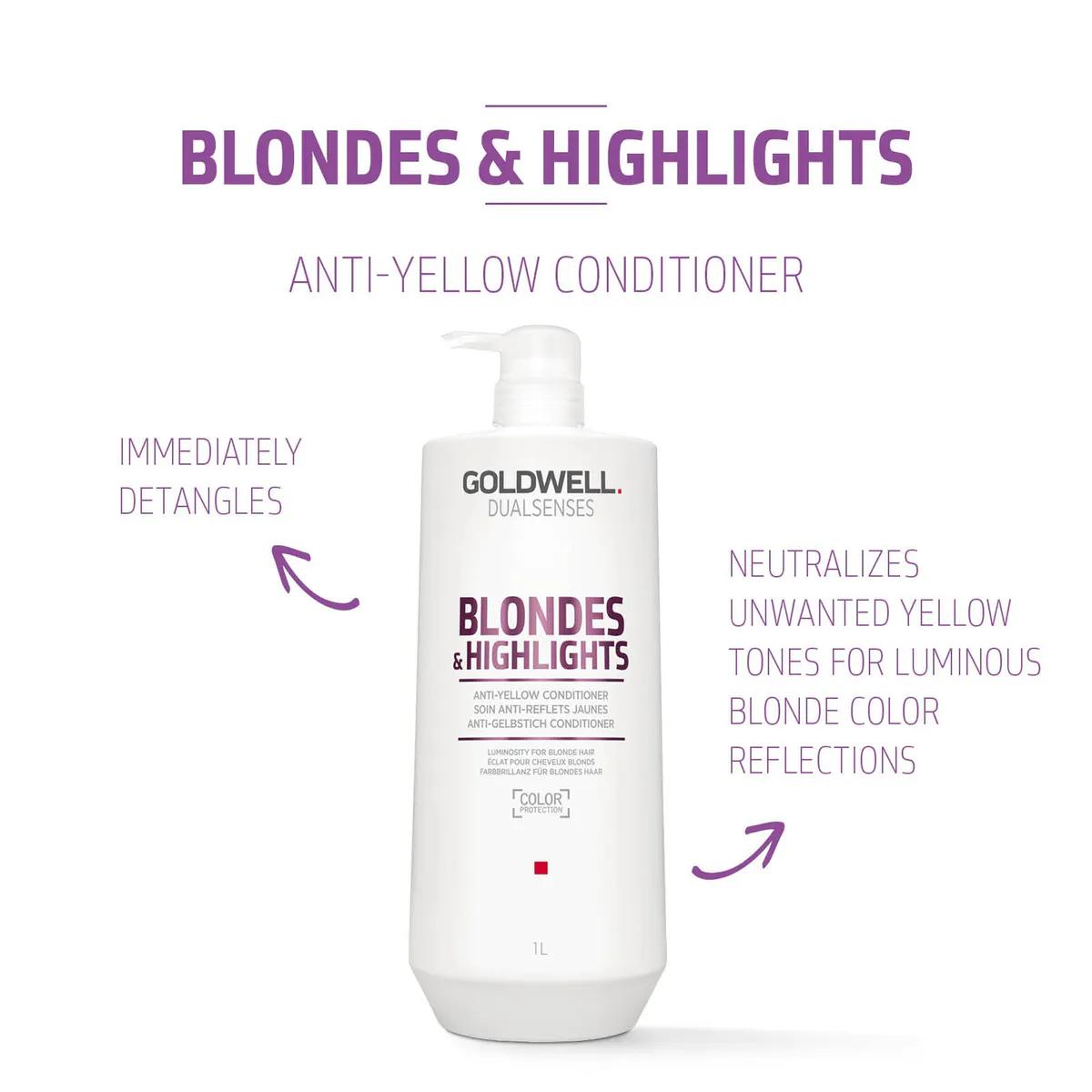 Goldwell Dualsenses Blondes & Highlights Anti-Yellow Conditioner 1000ml, view 3