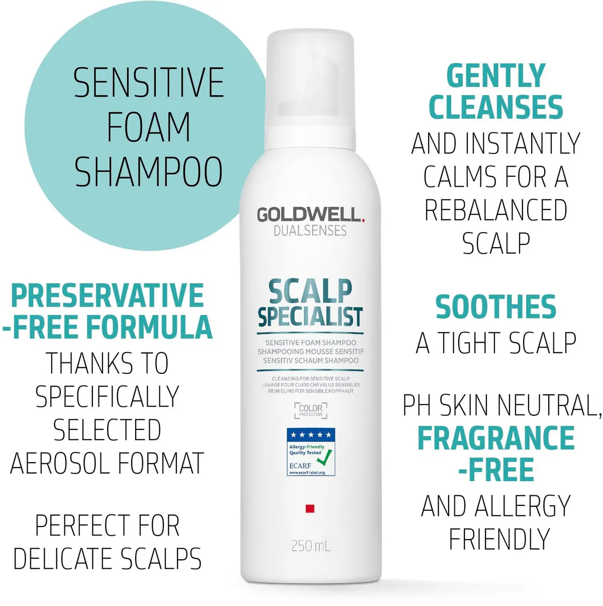 Goldwell Dualsenses Scalp Specialist Sensitive Foam Shampoo 250ml, view 2