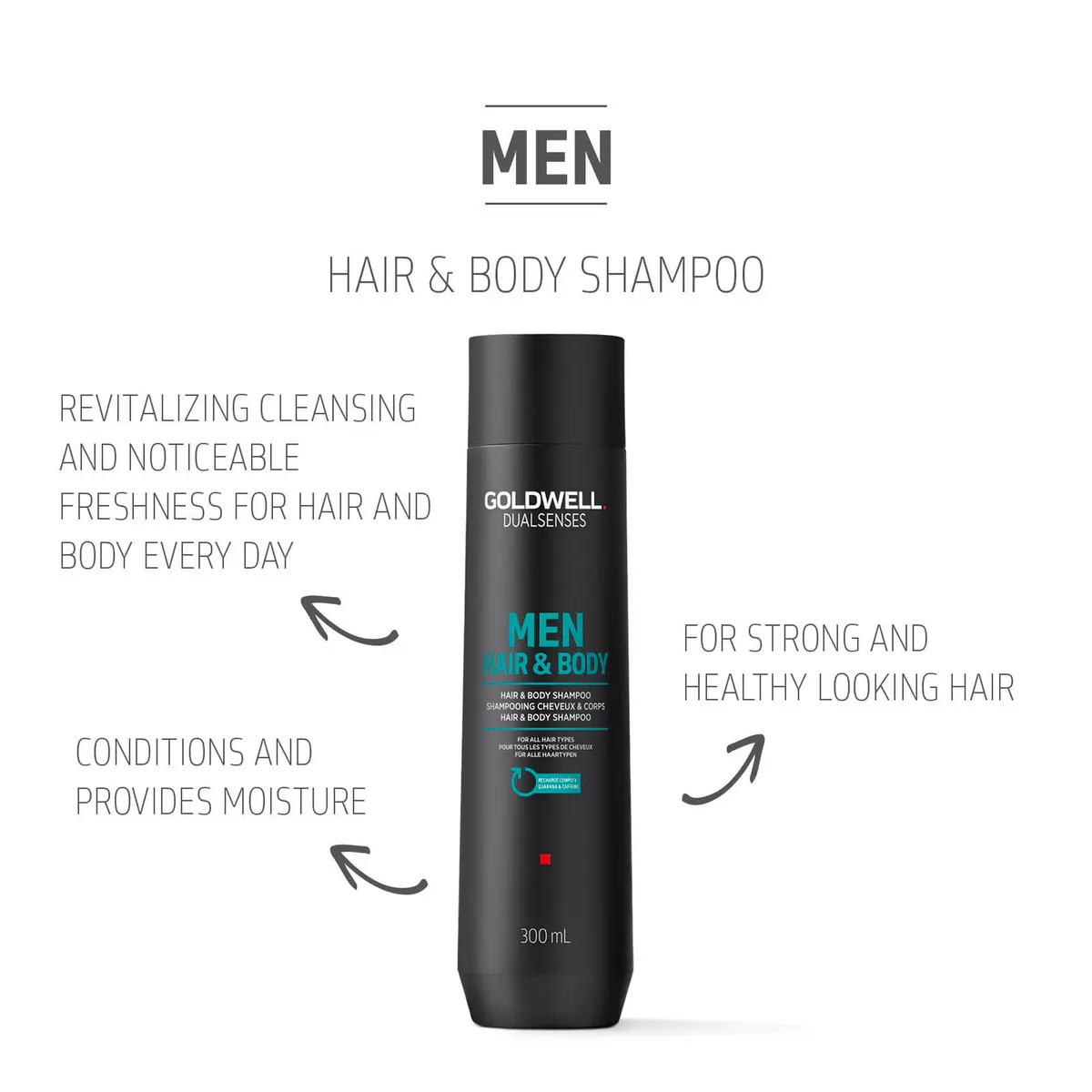 Goldwell Dualsenses Men Hair & Body Shampoo 300ml, view 3