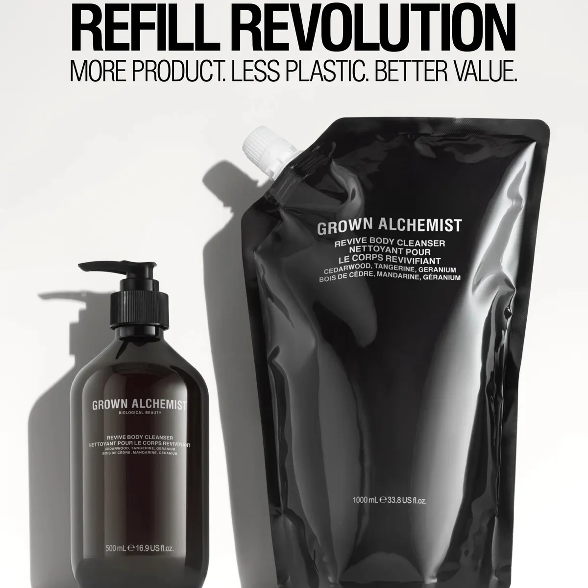 Grown Alchemist Revive Body Cleanser 1000ml Refill Pouch, view 3