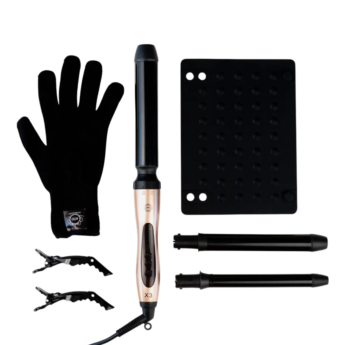 H2D Rose Gold X3 Professional Curling Wand, view 2