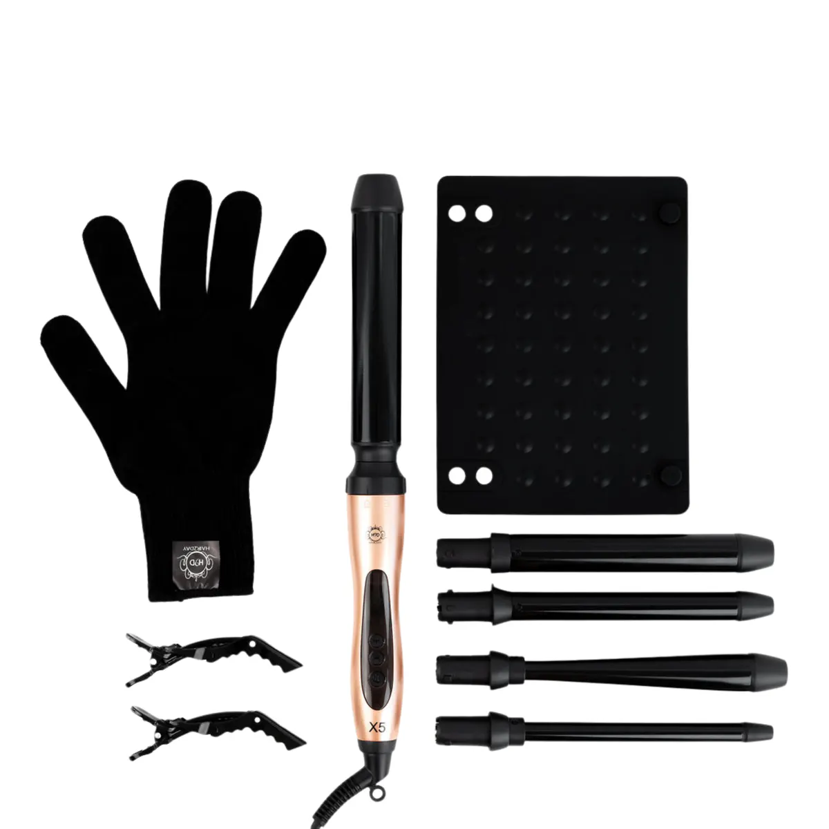 H2D Rose Gold X5 Professional Curling Wand, view 2