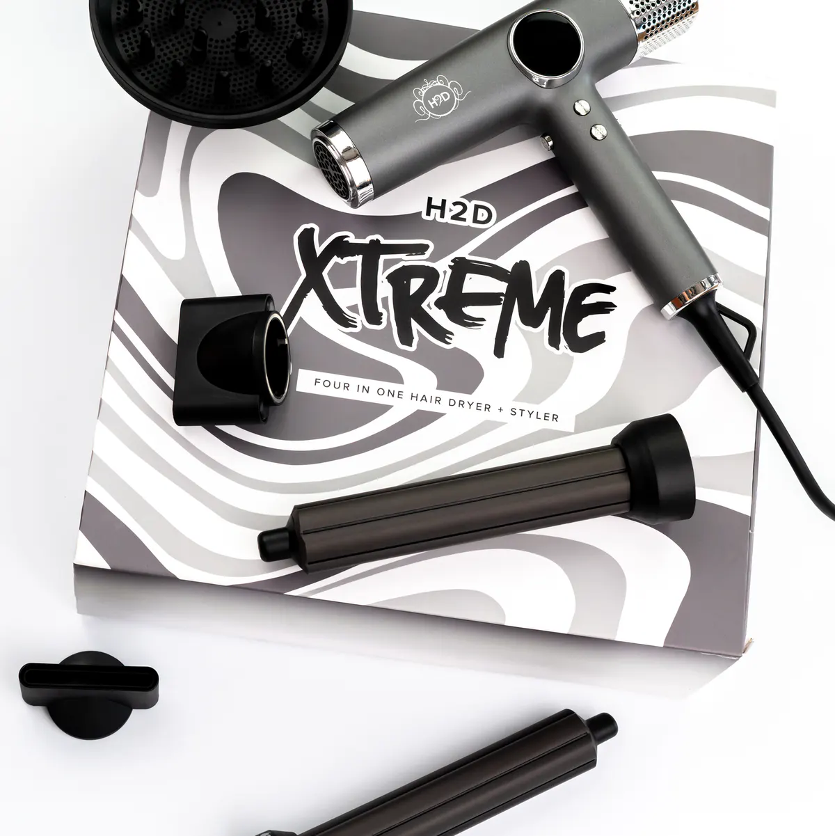 H2D Xtreme Four In One Hair Dryer + Styler - Space Grey, view 2