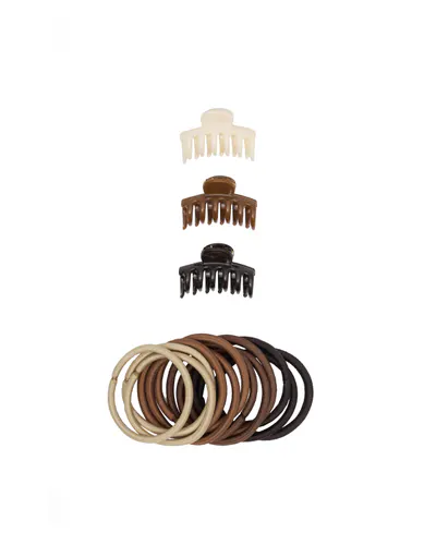 Oz Essentials Claw Clip and Elastic Set - Multi Colour