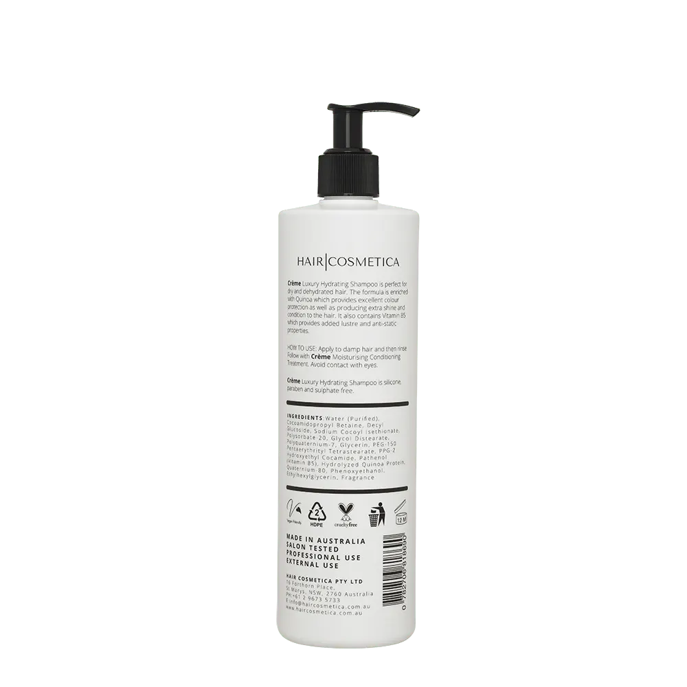 Hair Cosmetica Crème Luxury Hydrating Shampoo 500ml, view 2