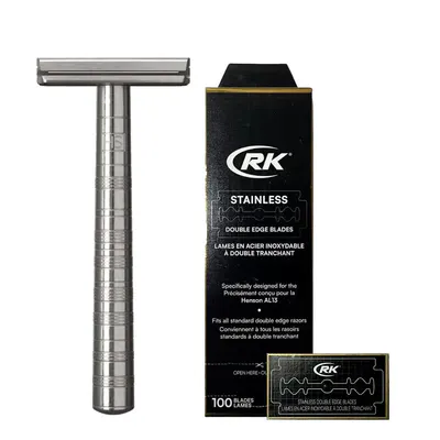 Henson Shaving AL13 DE Safety Razor Aircraft Aluminum & Blades Bundle
