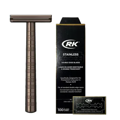 Henson Shaving AL13 DE Safety Razor Tan & Blades Bundle