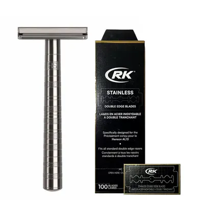 Henson Shaving Ti22 Mild DE Safety Razor Titanium & Blades Bundle