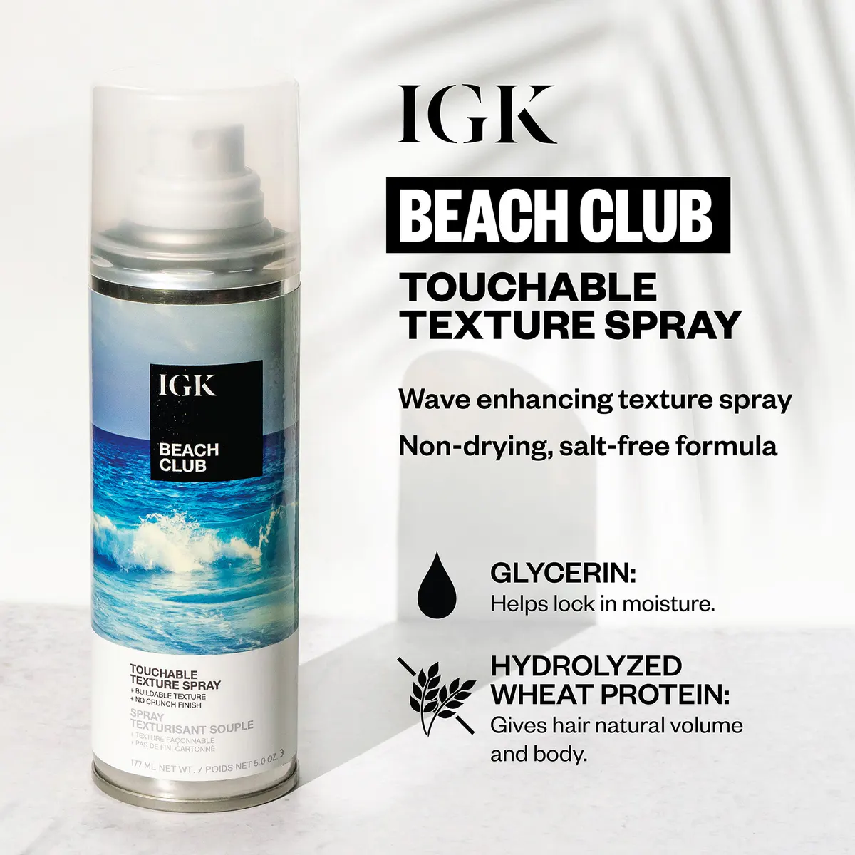 IGK Beach Club Texture Spray 177ml, view 3