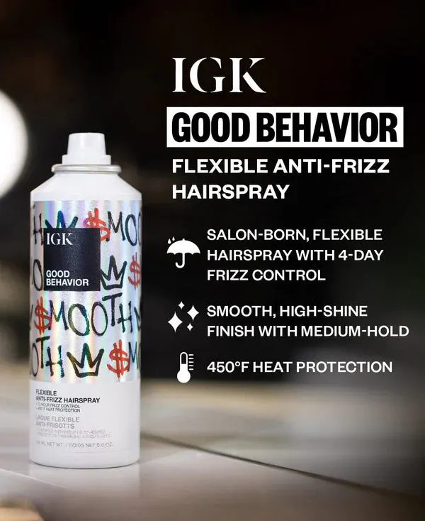 IGK GOOD BEHAVIOR Flexible Anti-Frizz Hairspray 168ml, view 4