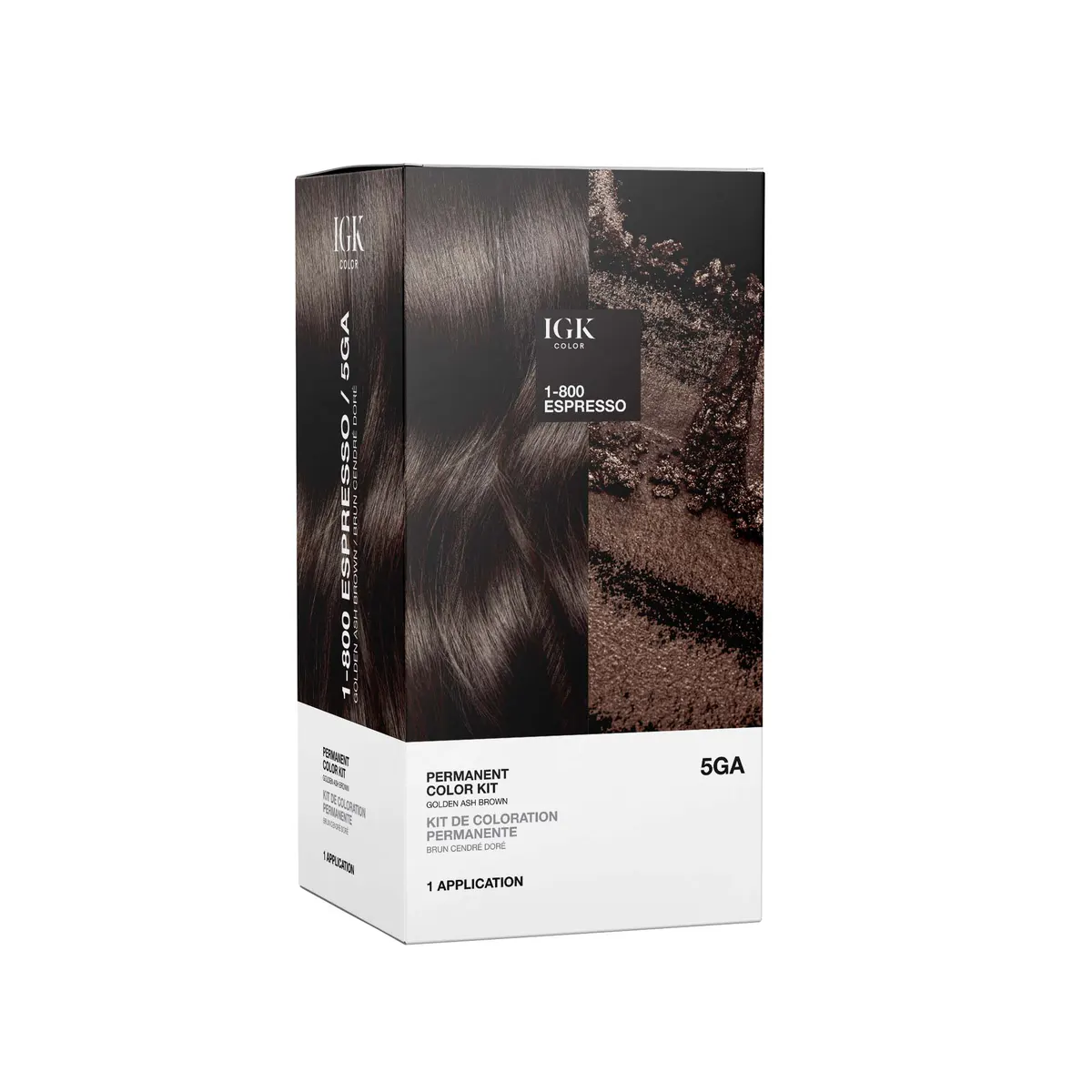 IGK Permanent Color Kit 1-800 Espresso - Golden Ash Brown, view 2