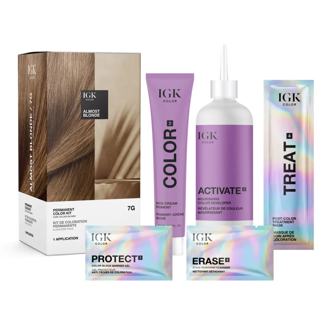 IGK Permanent Color Kit Almost Blonde - Dark Golden Blonde