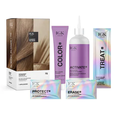 IGK Permanent Color Kit Almost Blonde - Dark Golden Blonde