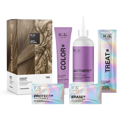 IGK Permanent Color Kit Dirty Blonde - Dark Beige Blonde