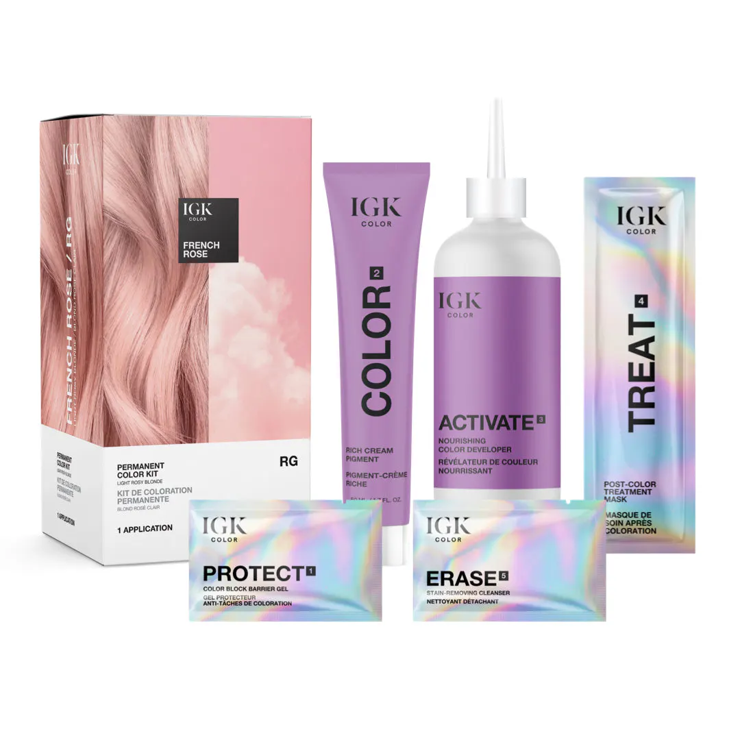 IGK Permanent Color Kit French Rose - Light Rosy Blonde