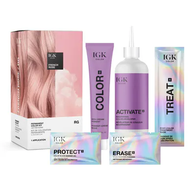 IGK Permanent Color Kit French Rose - Light Rosy Blonde