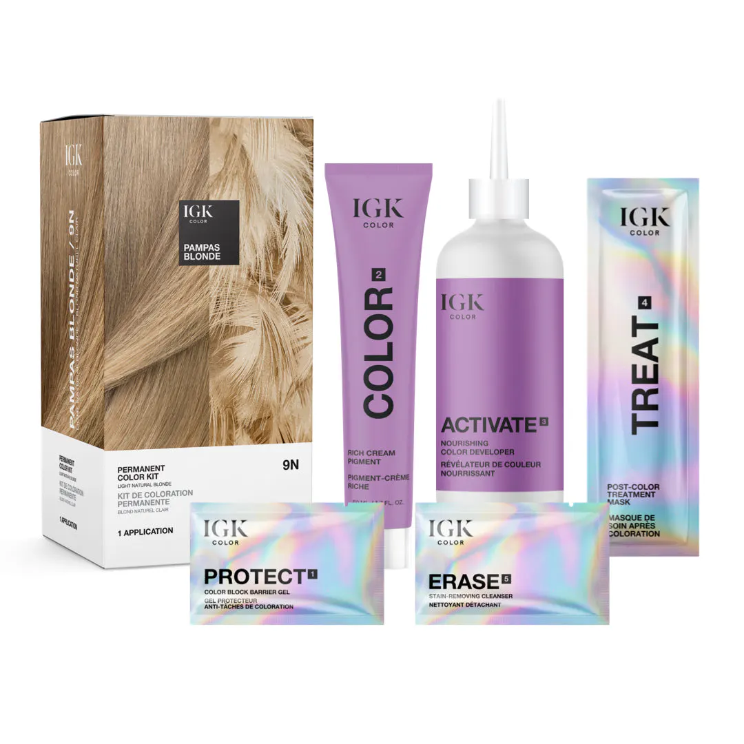 IGK Permanent Color Kit Pampas Blonde - Light Natural Blonde