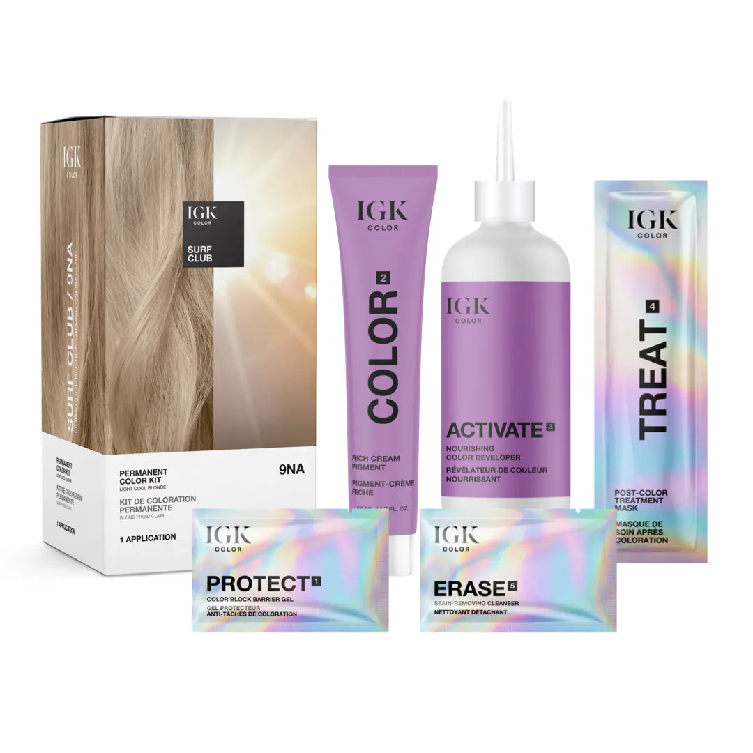 IGK Permanent Color Kit Surf Club - Light Cool Blonde