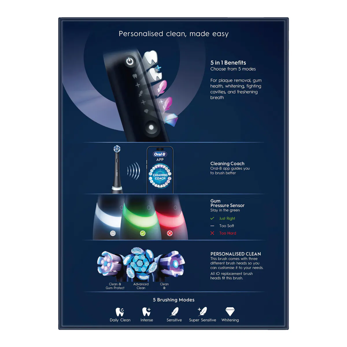 Oral-B iO 5 Personalised Clean - Matte Black, view 3