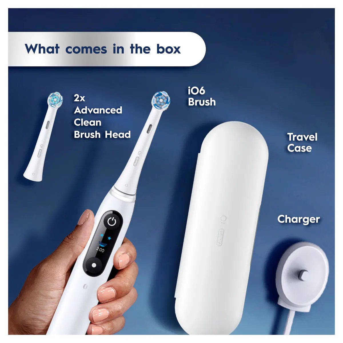 Oral-B iO 6 Connected Coach Advanced Clean - White, view 2