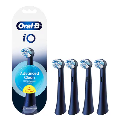 Oral-B iO Advanced Clean Black Electric Toothbrush Replacement Heads, 4pk
