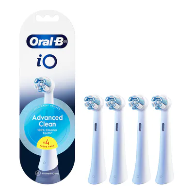 Oral-B iO Advanced Clean White Electric Toothbrush Replacement Heads, 4pk