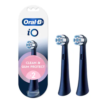 Oral-B iO Clean & Gum Protect Sensitive Black Replacement Brush Heads, 2 Pack