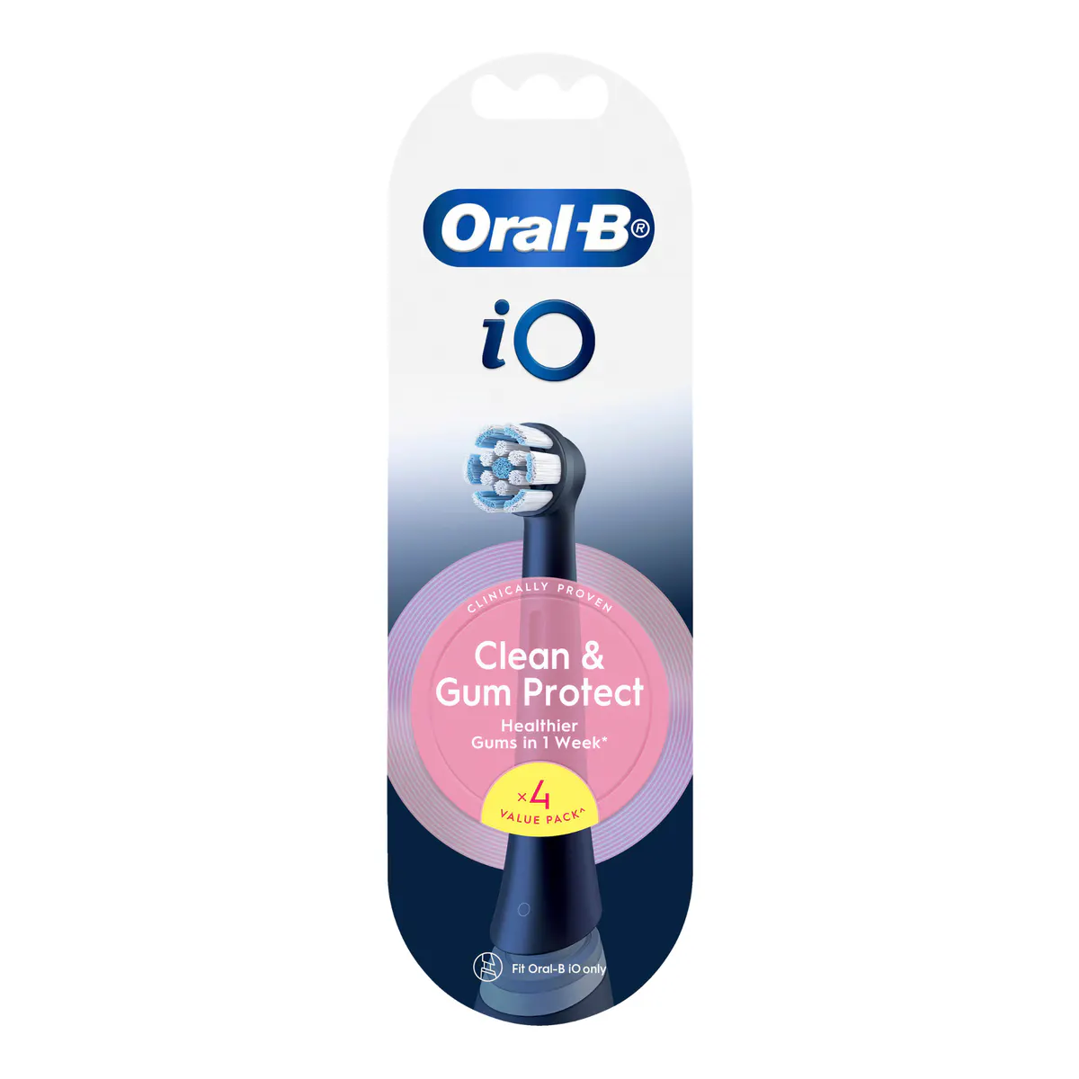 Oral-B iO Clean & Gum Protect Sensitive Black Replacement Brush Heads, 4 Pack, view 2