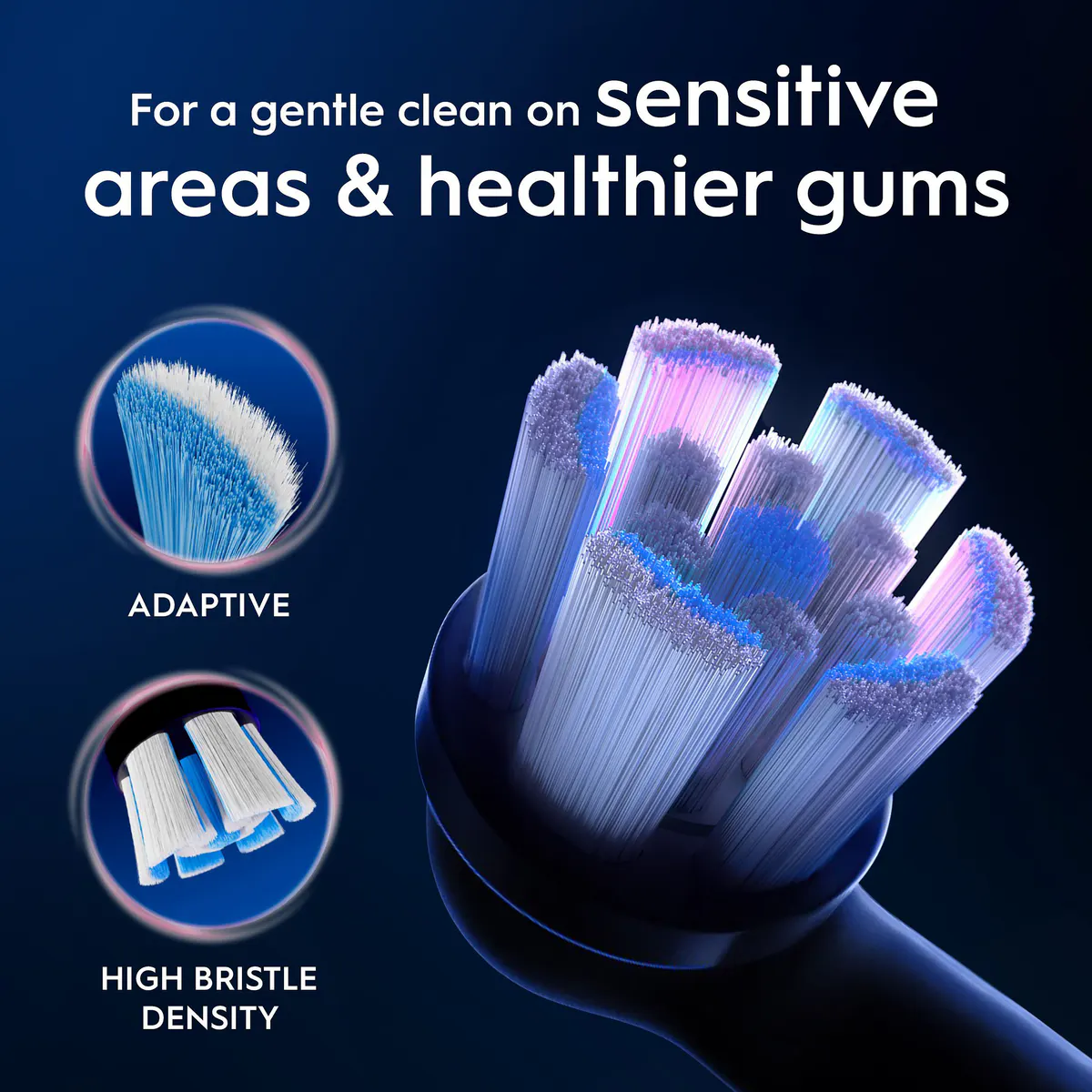 Oral-B iO Clean & Gum Protect Sensitive Black Replacement Brush Heads, 4 Pack, view 8