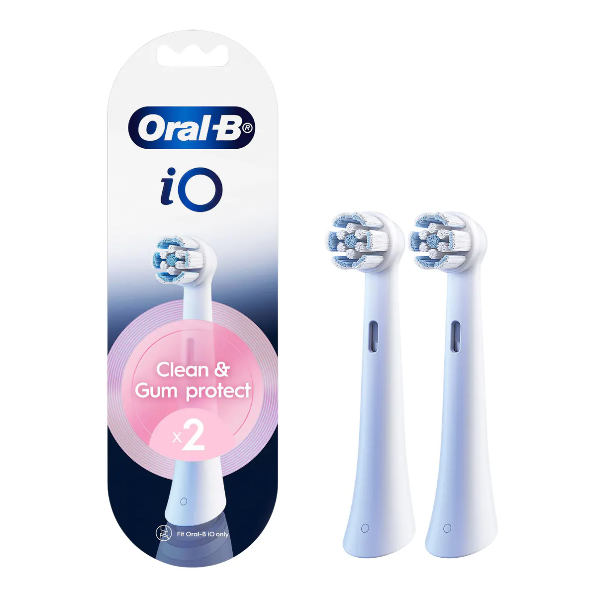 Oral-B iO Clean & Gum Protect White Electric Toothbrush Replacement Heads, 2pk