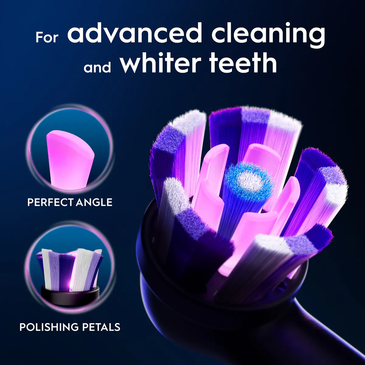 Oral-B iO Clean & Whiten White Replacement Brush Heads, 2 Pack, view 4
