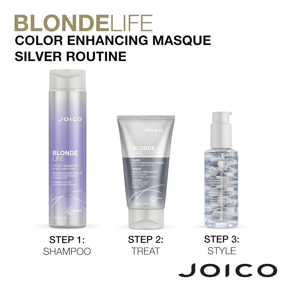 Joico Blonde Life Masque Color Enhancing Masque Silver 150ml, view 6
